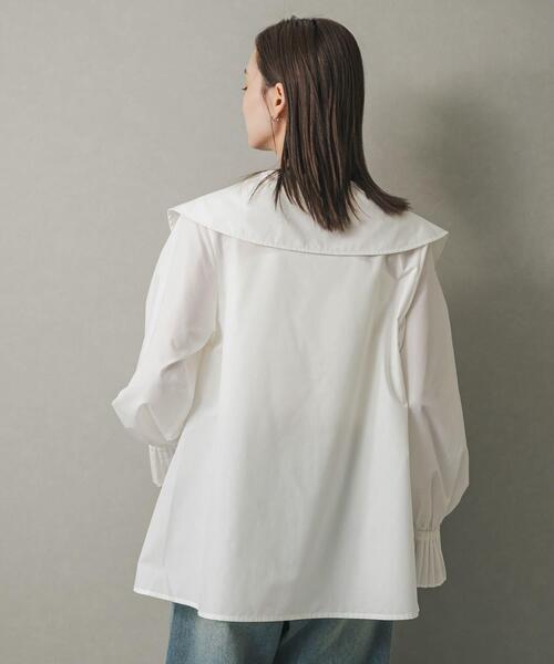 セール】ビッグカラーカフスプリーツブラウス（シャツ/ブラウス
