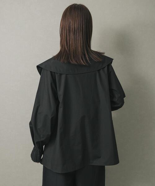SENSE OF PLACE by URBAN RESEARCH（センスオブプレイスバイアーバンリサーチ）の「ビッグカラーカフスプリーツブラウス（シャツ/ブラウス・レディース・オフホワイト/ブラック/ライトブルー・ONE）」の14枚目の写真