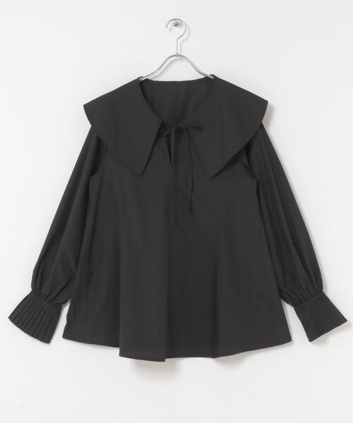 SENSE OF PLACE by URBAN RESEARCH（センスオブプレイスバイアーバンリサーチ）の「ビッグカラーカフスプリーツブラウス（シャツ/ブラウス・レディース・オフホワイト/ブラック/ライトブルー・ONE）」の18枚目の写真