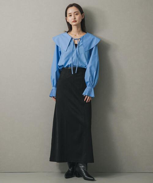 SENSE OF PLACE by URBAN RESEARCH（センスオブプレイスバイアーバンリサーチ）の「ビッグカラーカフスプリーツブラウス（シャツ/ブラウス・レディース・オフホワイト/ブラック/ライトブルー・ONE）」の22枚目の写真