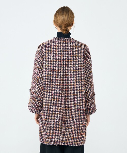 フィルムヤーンツイード コクーンコート（ノーカラーコート）｜BALLSEY