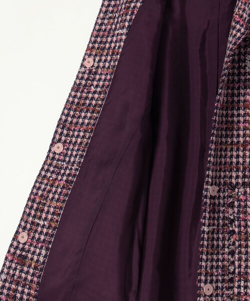 BALLSEY(ボールジィ)の「フィルムヤーンツイード コクーンコート(ノーカラーコート・レディース・ピンク系その他2・36)」の6枚目の写真