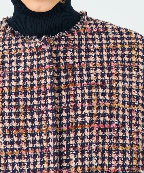 BALLSEY(ボールジィ)の「フィルムヤーンツイード コクーンコート(ノーカラーコート・レディース・ピンク系その他2・36)」の7枚目の写真