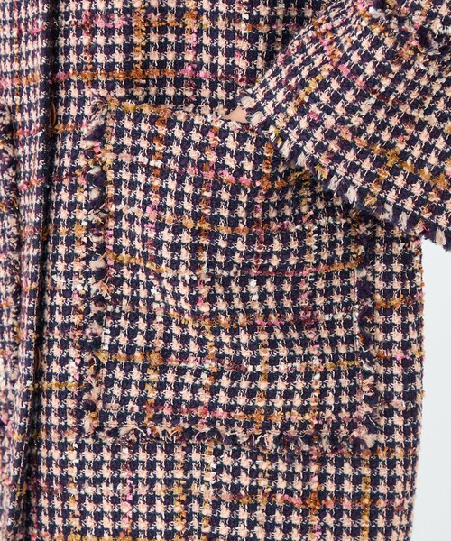 BALLSEY(ボールジィ)の「フィルムヤーンツイード コクーンコート(ノーカラーコート・レディース・ピンク系その他2・36)」の9枚目の写真