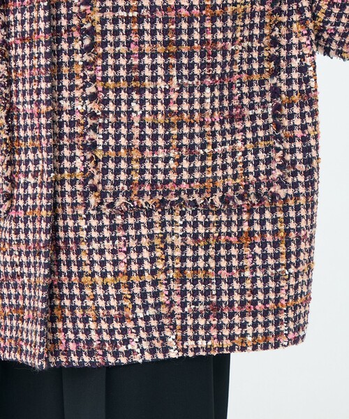 BALLSEY(ボールジィ)の「フィルムヤーンツイード コクーンコート(ノーカラーコート・レディース・ピンク系その他2・36)」の10枚目の写真