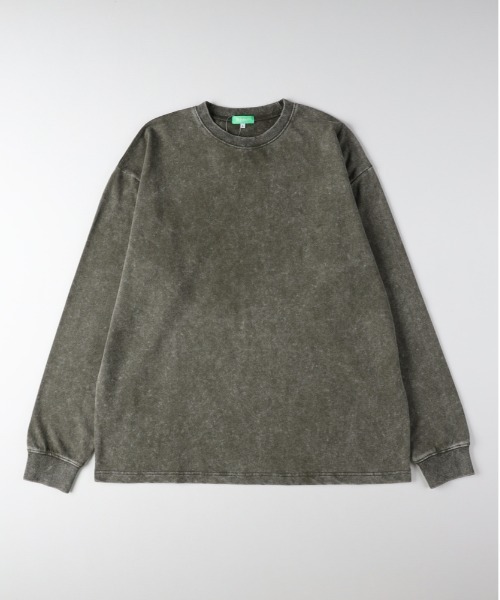Right-on(ライトオン)の「Refurbish(リファービッシュ)【メンズ】スノーウォッシュロングスリーブTシャツ(Tシャツ/カットソー・メンズ・サックスブルー/オリーブ/ブラック・L/XL/M)」の3枚目の写真