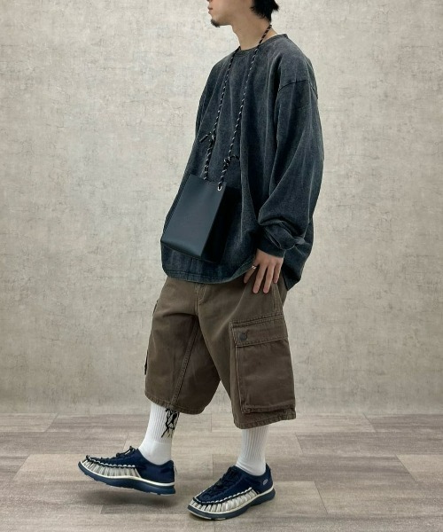Right-on(ライトオン)の「Refurbish(リファービッシュ)【メンズ】スノーウォッシュロングスリーブTシャツ(Tシャツ/カットソー・メンズ・サックスブルー/オリーブ/ブラック・L/XL/M)」の14枚目の写真