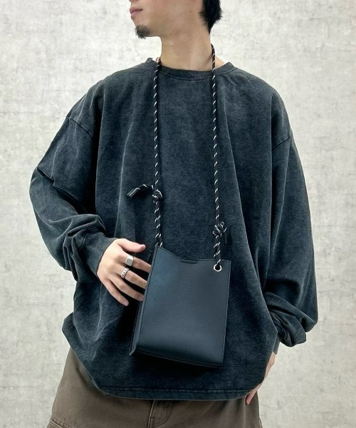Right-on(ライトオン)の「Refurbish(リファービッシュ)【メンズ】スノーウォッシュロングスリーブTシャツ(Tシャツ/カットソー・メンズ・サックスブルー/オリーブ/ブラック・L/XL/M)」の12枚目の写真