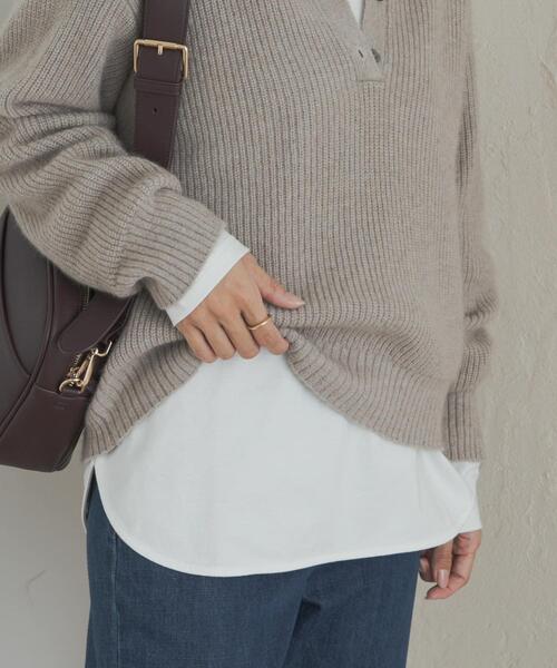 URBAN RESEARCH DOORS（アーバンリサーチドアーズ）の「コットンラウンドヘムカットソー（Tシャツ/カットソー・レディース・オフホワイト/ホワイト系その他・SMALL/MEDIUM）」の6枚目の写真