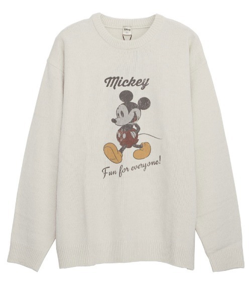 Disney（ディズニー）の「『DISNEY/ディズニー』加工風PRINT長袖ニット（ニット/セーター・レディース・アイボリー/サックスブルー/グレイッシュベージュ/スミクロ・M/L/LL）」の15枚目の写真