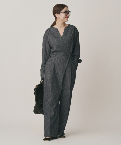 IENA（イエナ）の「ウォッシャブルカシュクールオールインワン（つなぎ/オールインワン・レディース・ネイビー/チャコールグレー・38/36）」の15枚目の写真