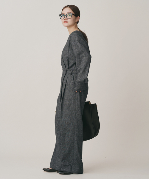 IENA（イエナ）の「ウォッシャブルカシュクールオールインワン（つなぎ/オールインワン・レディース・ネイビー/チャコールグレー・38/36）」の16枚目の写真