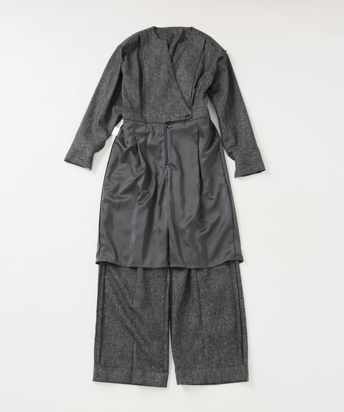 IENA（イエナ）の「ウォッシャブルカシュクールオールインワン（つなぎ/オールインワン・レディース・ネイビー/チャコールグレー・38/36）」の5枚目の写真
