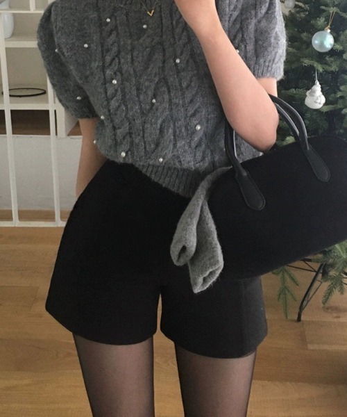 ウールライクスリムショートパンツ（その他パンツ）｜Vipoa（ヴィポア