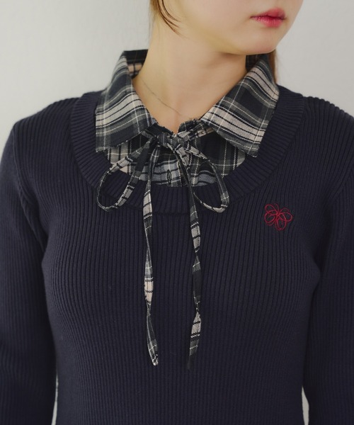 continuer de NICE CLAUP（コンティニューデナイスクラップ）の「【主役級のアイテム】裾プリーツドッキングミニワンピース（ワンピース・レディース・ネイビー/ブラウン/トップグレー・FREE）」の22枚目の写真