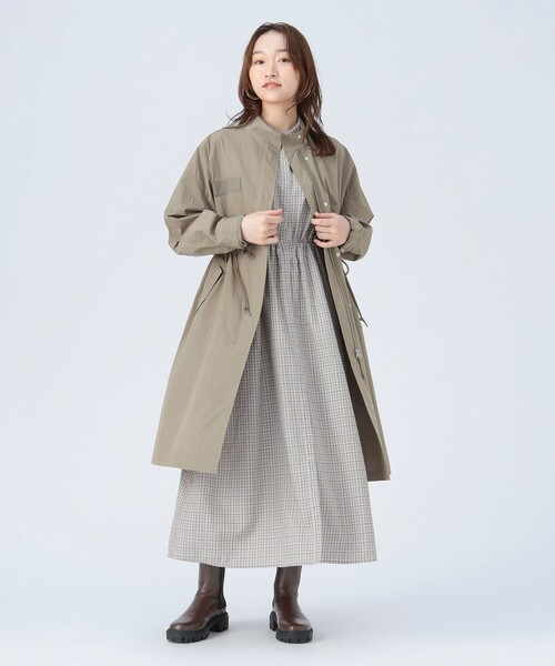 BEAMS HEART オリーブ モッズコート Lサイズ BEAMS HEART（ビームスハート）の「フード付き モッズコート（モッズ