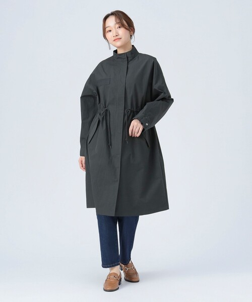 BEAMS HEART（ビームスハート）の「撥水 ナイロン モッズ コート（モッズコート・レディース・オリーブ/オフホワイト/チャコールグレー・FREE）」の2枚目の写真