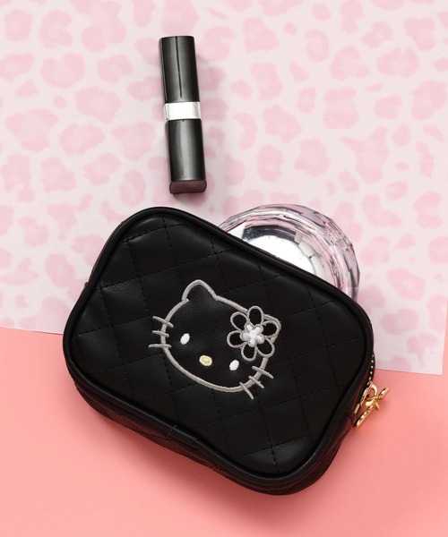 GLOBAL WORK（グローバルワーク）の「HELLO KITTY/キルトポーチ/595363（ポーチ・レディース・シルバー系その他2/ライトピンク/ブラック・FREE）」の5枚目の写真
