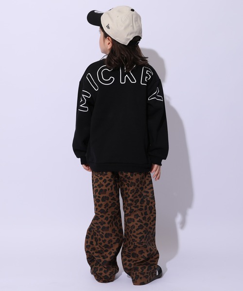 親子お揃い ディズニー ヒョウ柄裏起毛トレーナー 1014K（スウェット