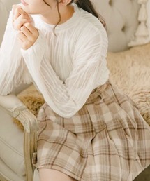 amr.（アムレ）の「ハーフプリーツチェックスカート（スカート）」