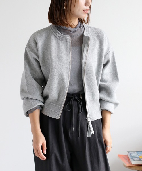 cepo（セポ）の「ドラマ着用商品♪〈セットアップ対応〉スウェットライクニットカーディガン（カーディガン/ボレロ・レディース・レッド/ネイビー/グレー・M）」の14枚目の写真
