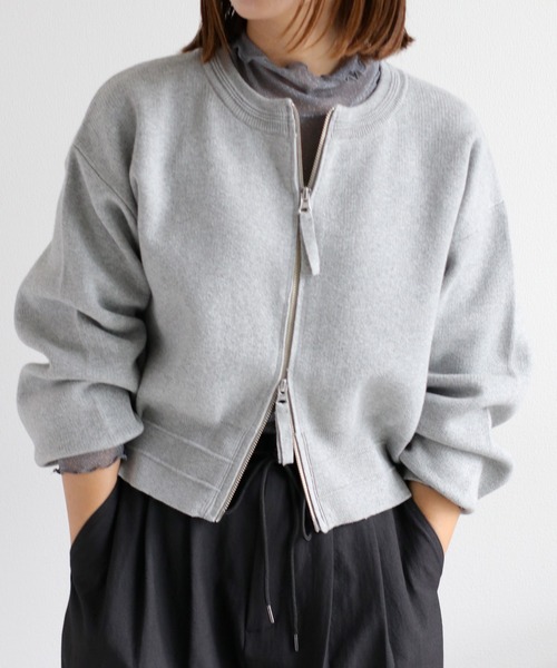 cepo（セポ）の「ドラマ着用商品♪〈セットアップ対応〉スウェットライクニットカーディガン（カーディガン/ボレロ・レディース・レッド/ネイビー/グレー・M）」の9枚目の写真