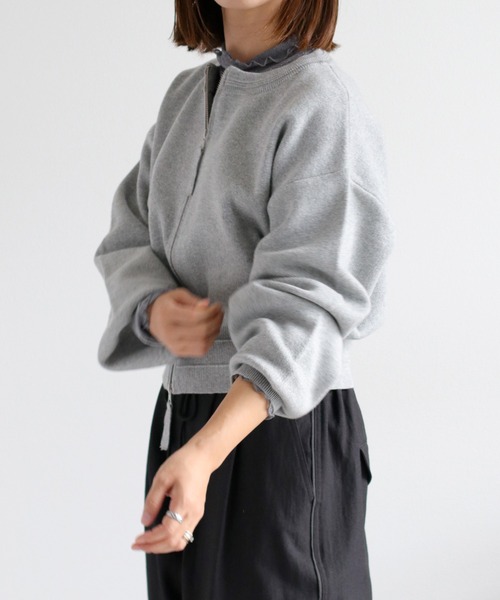 cepo（セポ）の「ドラマ着用商品♪〈セットアップ対応〉スウェットライクニットカーディガン（カーディガン/ボレロ・レディース・レッド/ネイビー/グレー・M）」の10枚目の写真