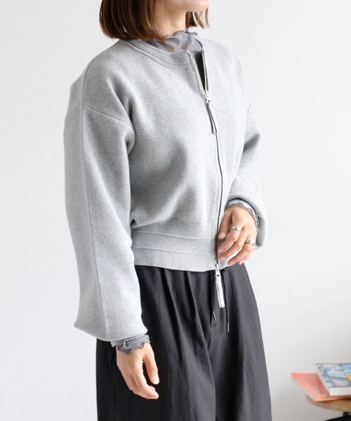 cepo（セポ）の「ドラマ着用商品♪〈セットアップ対応〉スウェットライクニットカーディガン（カーディガン/ボレロ・レディース・レッド/ネイビー/グレー・M）」の12枚目の写真