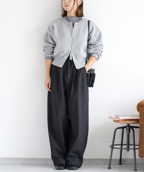 cepo（セポ）の「ドラマ着用商品♪〈セットアップ対応〉スウェットライクニットカーディガン（カーディガン/ボレロ・レディース・レッド/ネイビー/グレー・M）」の4枚目の写真