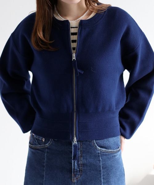 cepo（セポ）の「ドラマ着用商品♪〈セットアップ対応〉スウェットライクニットカーディガン（カーディガン/ボレロ・レディース・レッド/ネイビー/グレー・M）」の20枚目の写真