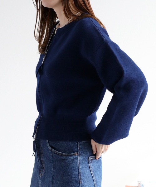 cepo（セポ）の「ドラマ着用商品♪〈セットアップ対応〉スウェットライクニットカーディガン（カーディガン/ボレロ・レディース・レッド/ネイビー/グレー・M）」の21枚目の写真