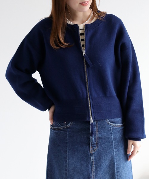 cepo（セポ）の「ドラマ着用商品♪〈セットアップ対応〉スウェットライクニットカーディガン（カーディガン/ボレロ・レディース・レッド/ネイビー/グレー・M）」の22枚目の写真