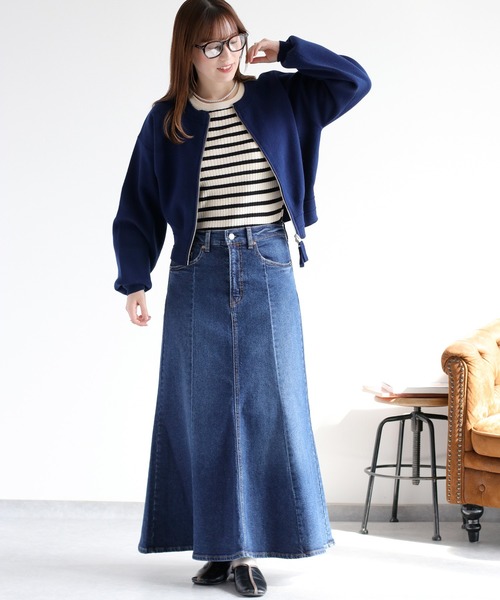 cepo（セポ）の「ドラマ着用商品♪〈セットアップ対応〉スウェットライクニットカーディガン（カーディガン/ボレロ・レディース・レッド/ネイビー/グレー・M）」の15枚目の写真