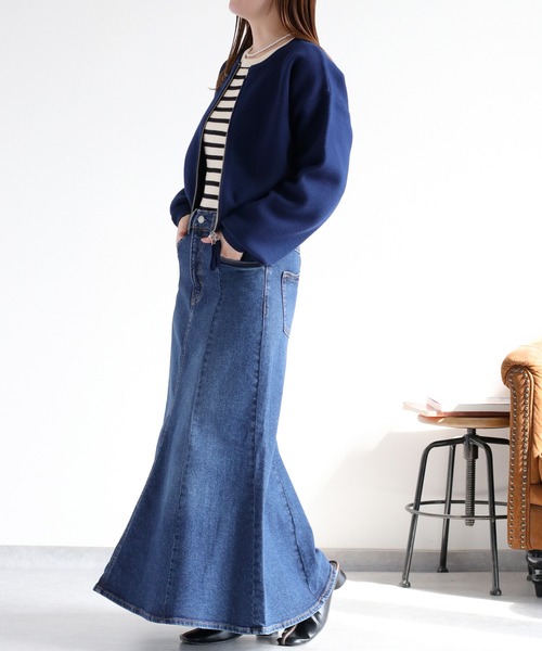 cepo（セポ）の「ドラマ着用商品♪〈セットアップ対応〉スウェットライクニットカーディガン（カーディガン/ボレロ・レディース・レッド/ネイビー/グレー・M）」の16枚目の写真