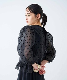 MEDE19F | ＭＥＤＥ１９Ｆ　フロッキードットオーガンジートップス〈ブラック〉(シャツ/ブラウス)