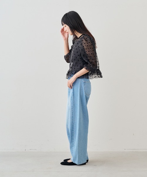 MEDE19F（メデジュウキュウ）の「ＭＥＤＥ１９Ｆ　フロッキードットオーガンジートップス〈ブラック〉（シャツ/ブラウス・レディース・ブラック・LL/M）」の19枚目の写真