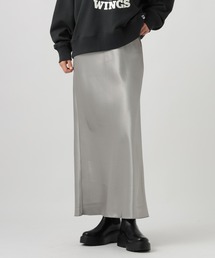 BAYFLOW | [ヒップラインが出すぎない]サテンナロースカート(スカート)