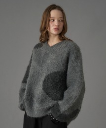 JACQUARD V-NECK KNIT / ジャガードVネックニット
