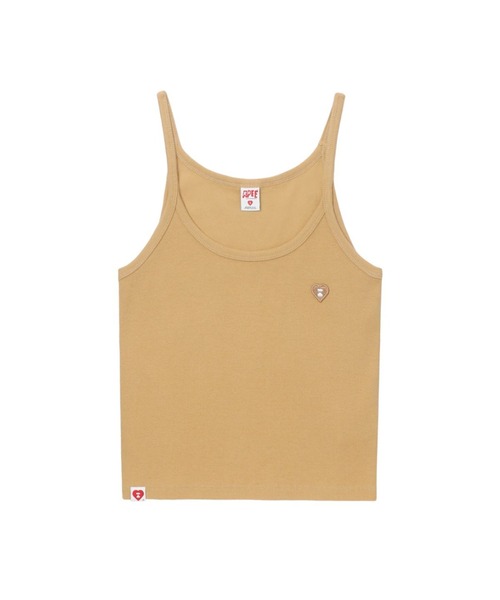 APEE BY A BATHING APE(エイピーバイアベイシングエイプ)の「HEART BADGE RIB CAMISOLE(キャミソール・レディース・ネイビー/ベージュ/ホワイト・X-SMALL/SMALL)」の2枚目の写真