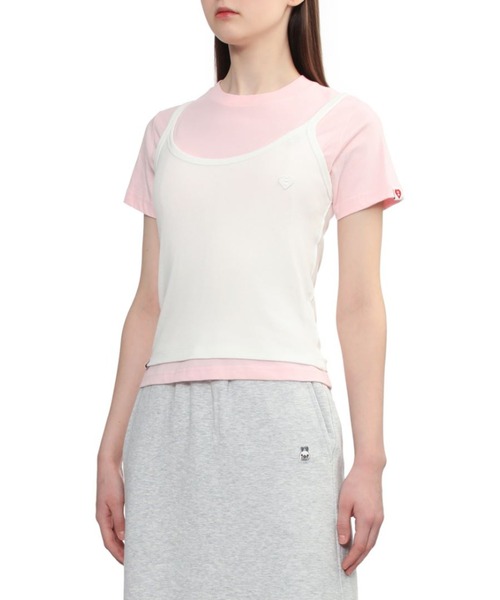 APEE BY A BATHING APE(エイピーバイアベイシングエイプ)の「HEART BADGE RIB CAMISOLE(キャミソール・レディース・ネイビー/ベージュ/ホワイト・X-SMALL/SMALL)」の7枚目の写真