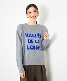 Idnes 上品なフレンチムード ジャガードロゴニット