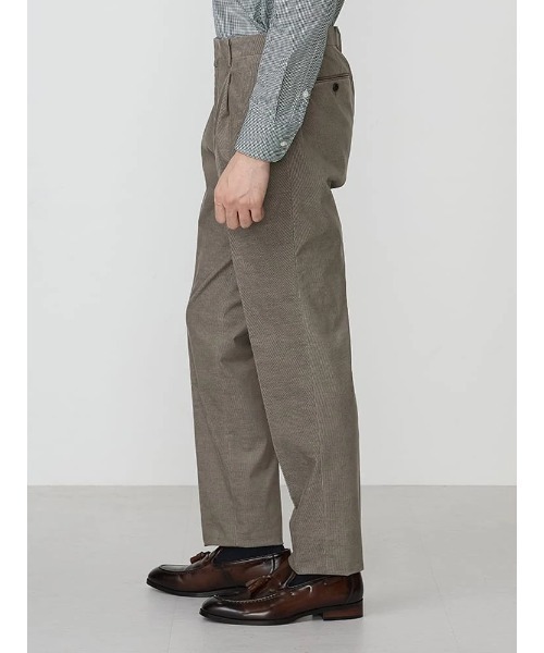 TRANS CONTINENTS（トランスコンチネンツ）の「TRANS CONTINETNS　コーデュロイセットアップ　ヴィンテージ　タックパンツ　ベージュ/ブラウン（スラックス・メンズ・ブラウン/ベージュ・S/M/L/LL/3L）」の7枚目の写真