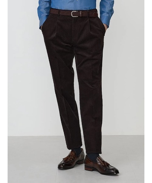 TRANS CONTINENTS（トランスコンチネンツ）の「TRANS CONTINETNS　コーデュロイセットアップ　ヴィンテージ　タックパンツ　ベージュ/ブラウン（スラックス・メンズ・ブラウン/ベージュ・S/M/L/LL/3L）」の14枚目の写真