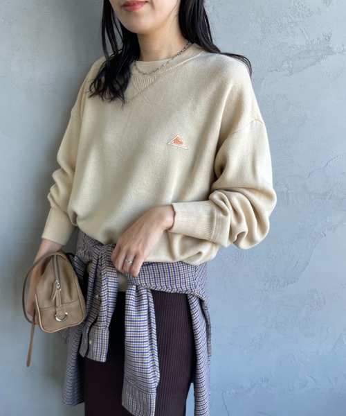 KELTY（ケルティ）の「[KELTY/ケルティ] 別注 ワンポイントロゴ スウェットライクニット（ニット/セーター・レディース・グレー/チャコールグレー/ブラウン/レッド/オートミール・S/M）」の5枚目の写真