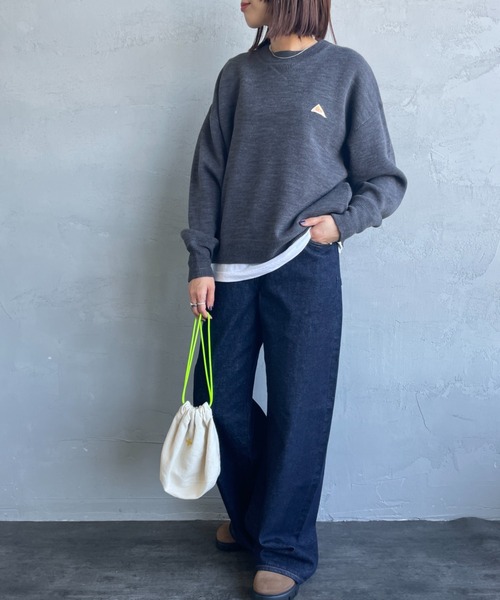 KELTY（ケルティ）の「[KELTY/ケルティ] 別注 ワンポイントロゴ スウェットライクニット（ニット/セーター・レディース・グレー/チャコールグレー/ブラウン/レッド/オートミール・S/M）」の7枚目の写真