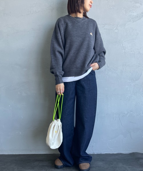 KELTY（ケルティ）の「[KELTY/ケルティ] 別注 ワンポイントロゴ スウェットライクニット（ニット/セーター・レディース・グレー/チャコールグレー/ブラウン/レッド/オートミール・S/M）」の15枚目の写真