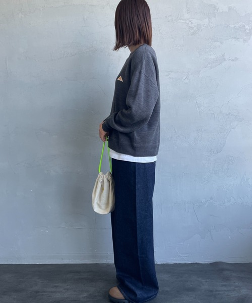 KELTY（ケルティ）の「[KELTY/ケルティ] 別注 ワンポイントロゴ スウェットライクニット（ニット/セーター・レディース・グレー/チャコールグレー/ブラウン/レッド/オートミール・S/M）」の16枚目の写真