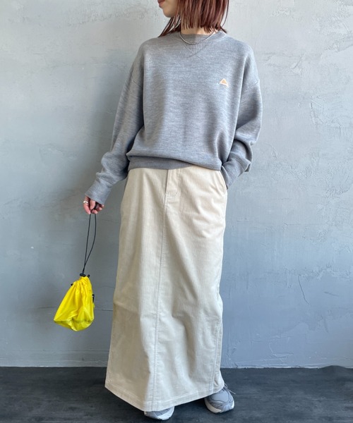 KELTY（ケルティ）の「[KELTY/ケルティ] 別注 ワンポイントロゴ スウェットライクニット（ニット/セーター・レディース・グレー/チャコールグレー/ブラウン/レッド/オートミール・S/M）」の9枚目の写真