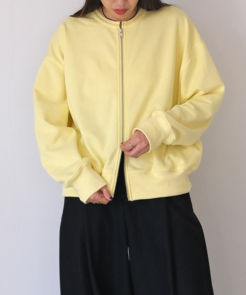 AKTE（アクテ）の「オーバージップカーディガン（カーディガン/ボレロ・レディース・トップグレー/イエロー・FREE）」の2枚目の写真