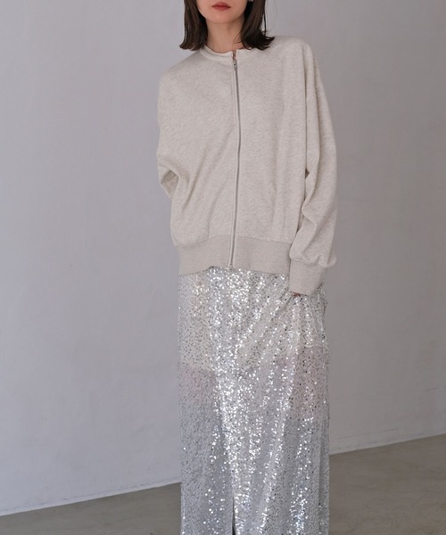 AKTE（アクテ）の「オーバージップカーディガン（カーディガン/ボレロ・レディース・トップグレー/イエロー・FREE）」の5枚目の写真